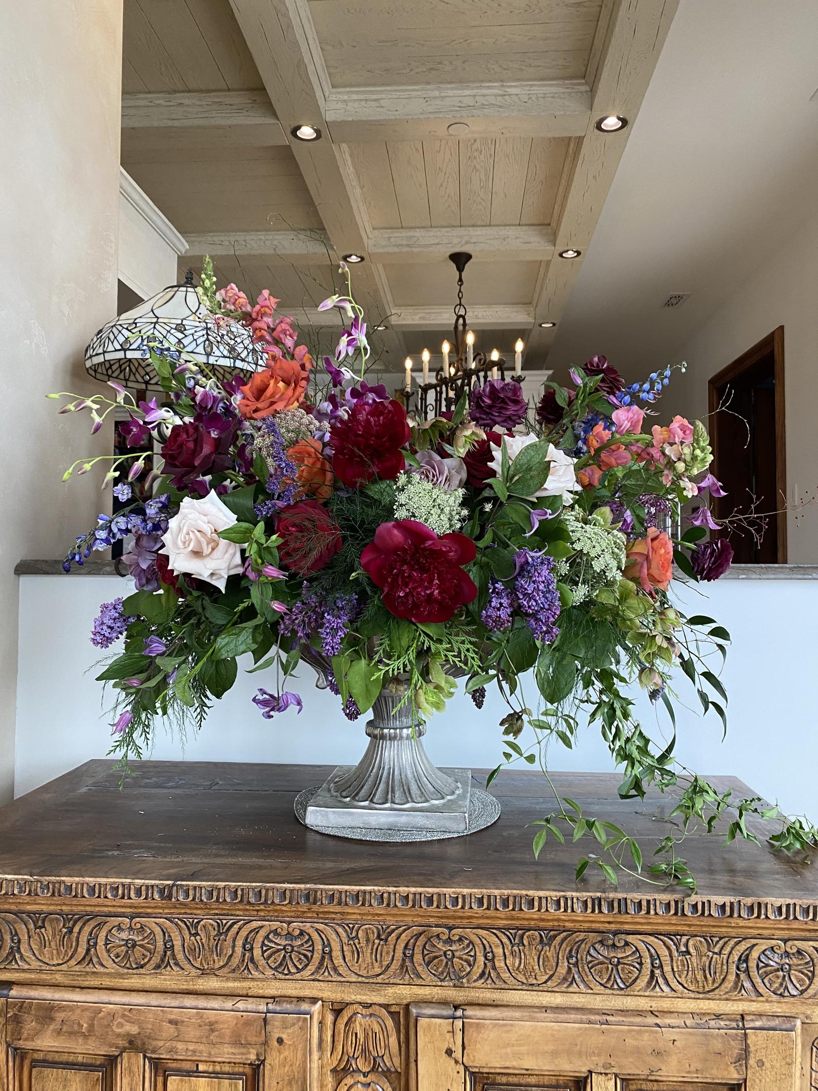 Dining room florals in reality