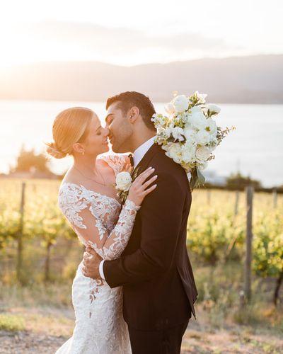 Sunset Wedding Kiss
