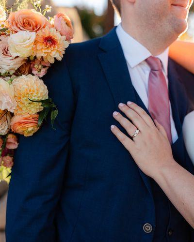 Bridal Bouquet Peach Dahlia