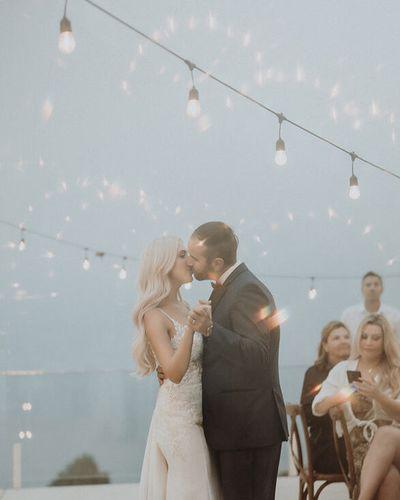 Wedding Dance Twinkle Lights Dusk