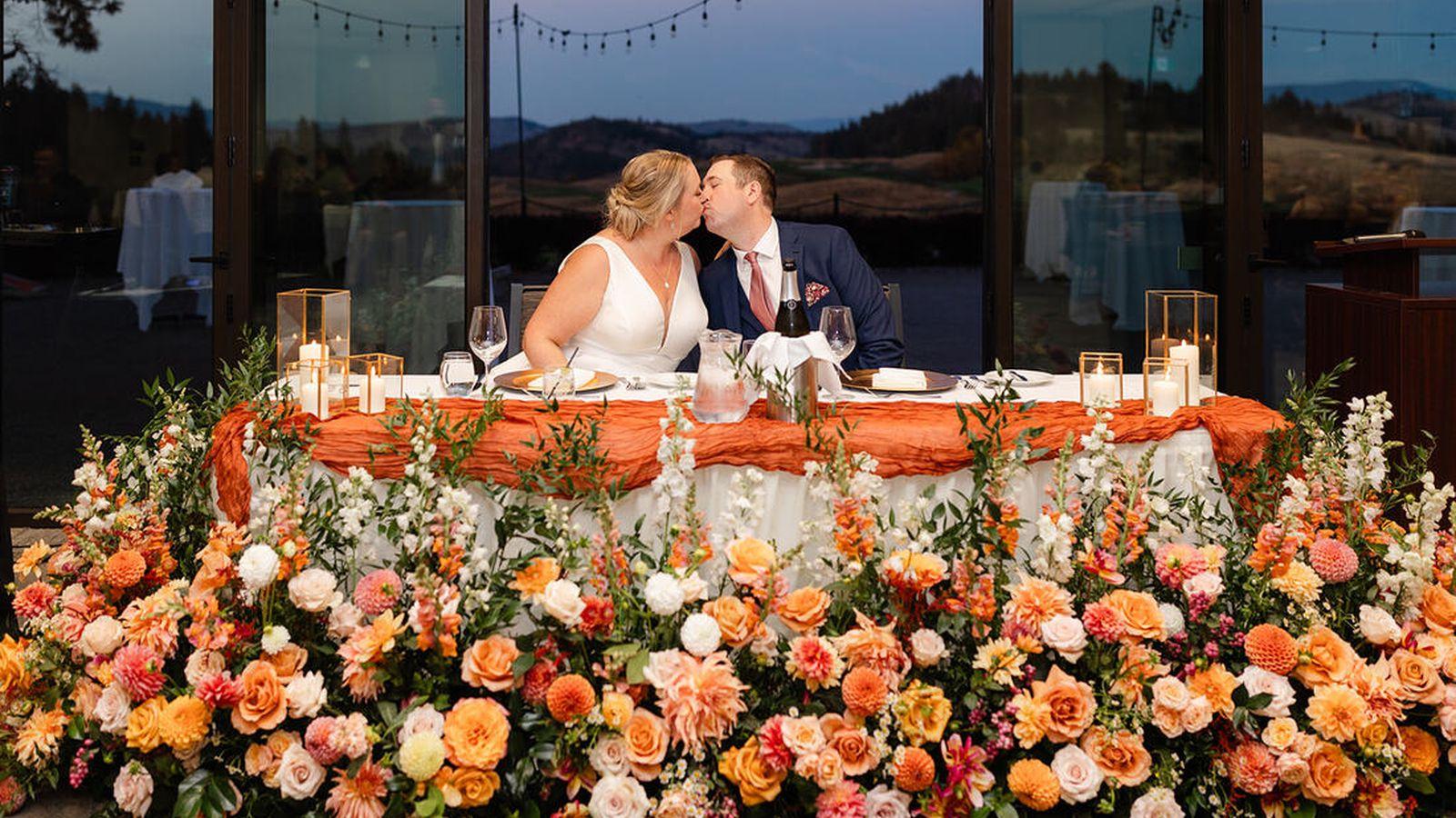 Wedding ceremony floral installation