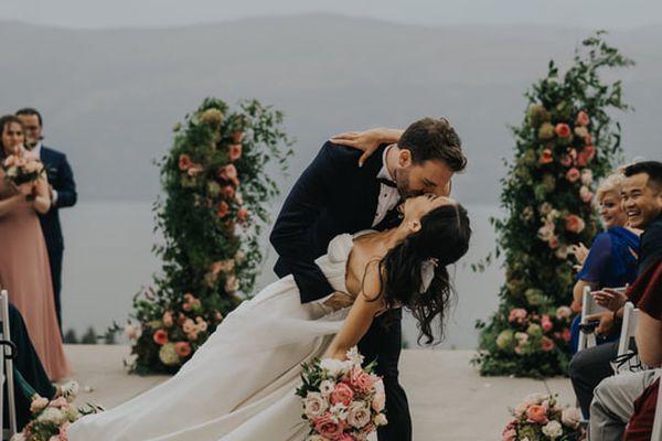 Pillars Pink Greenery Hydrangea 50th Parallel Ceremony
