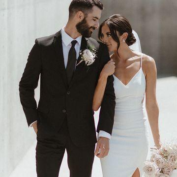 Kayla and Keeland with wedding florals